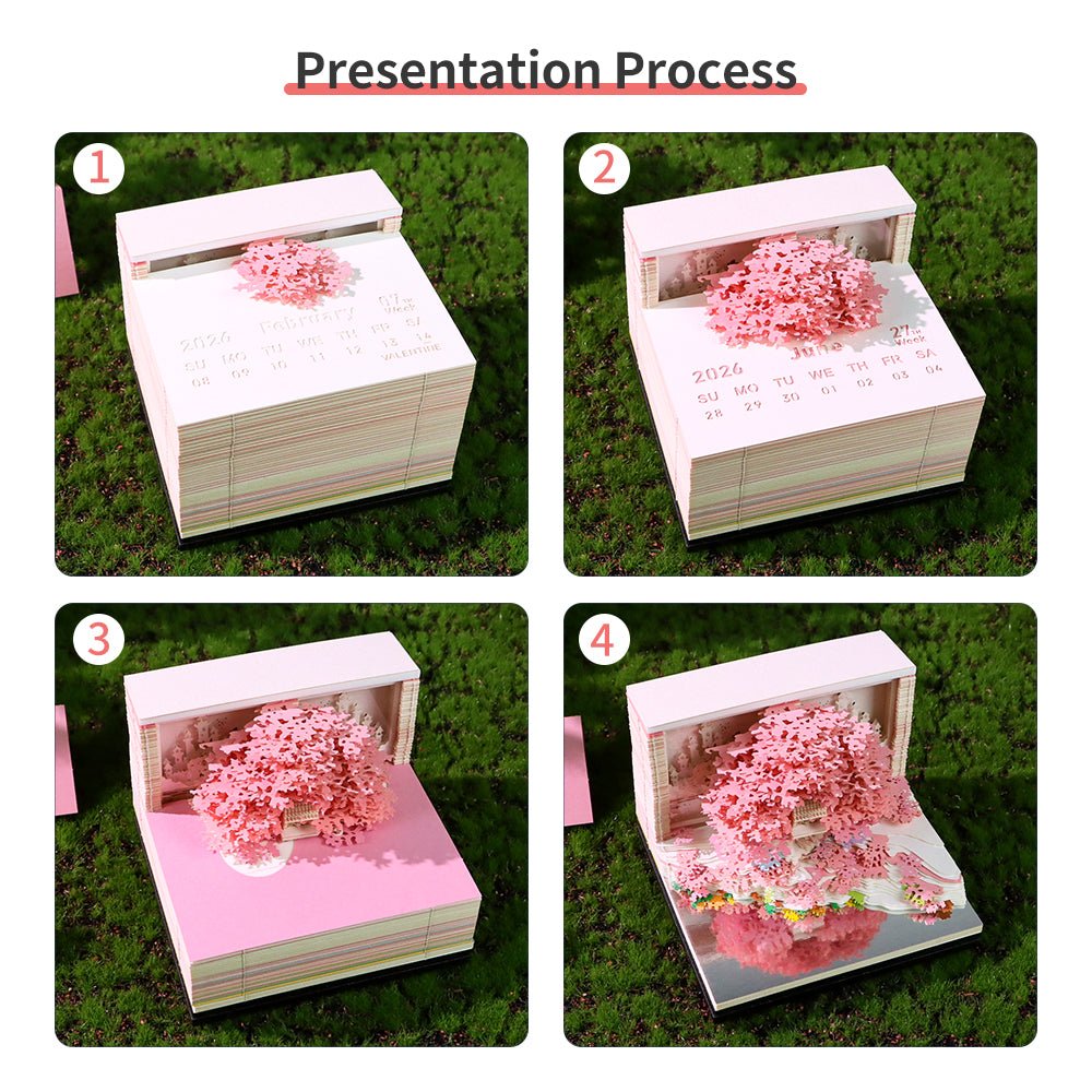 3D Calendar 2026 - Floral Tree Island