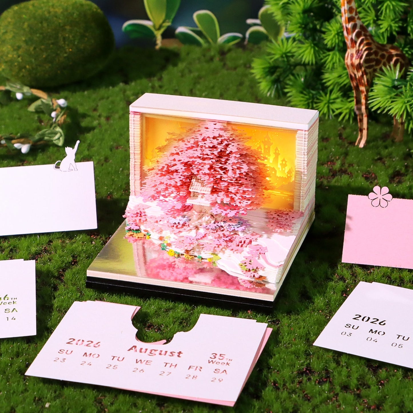3D Calendar 2026 - Floral Tree Island