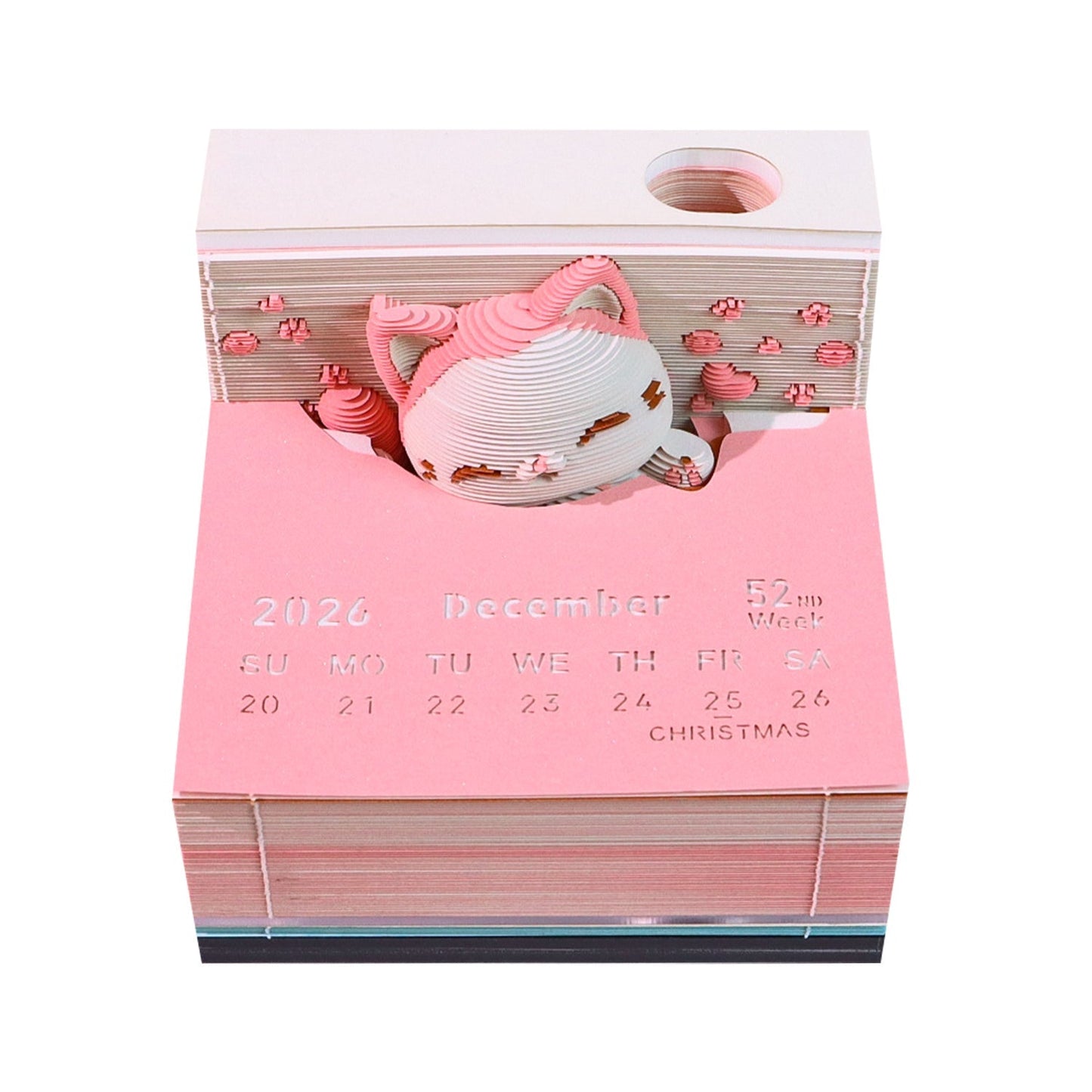 3D Calendar 2026 - Jumping cat