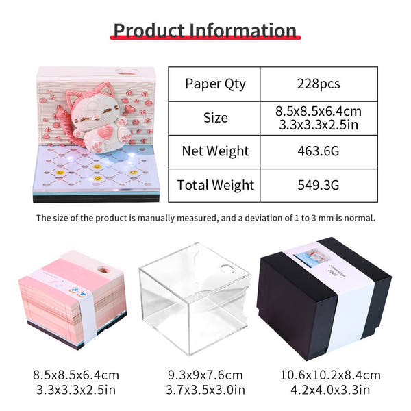 3D Calendar 2026 - Jumping cat