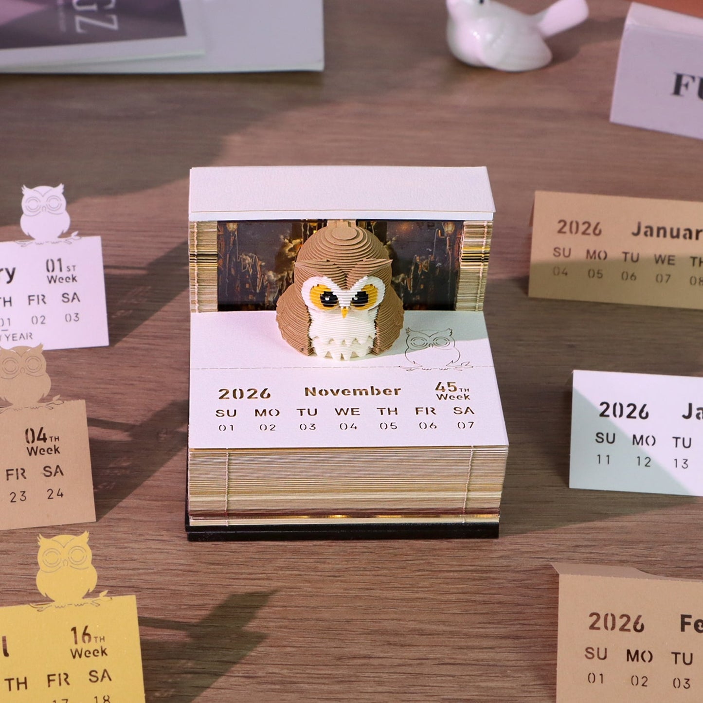 3D Calendar 2026 - Magic Owl