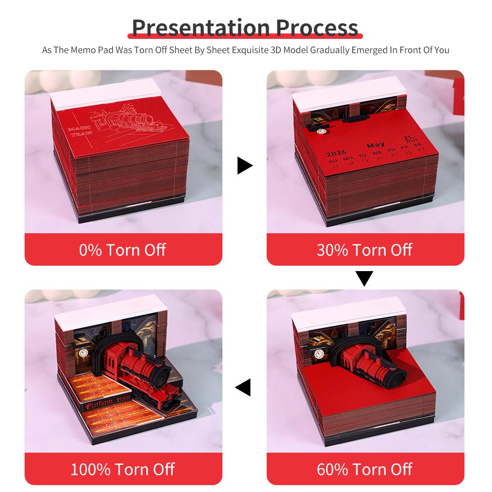 3D Calendar 2026 - Magic Platform Train