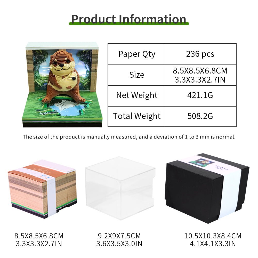 3D Calendar 2026 - Sea Otter
