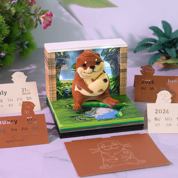 3D Calendar 2026 - Sea Otter