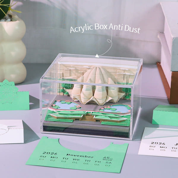 3D Calendar 2026 - The Lotus Temple