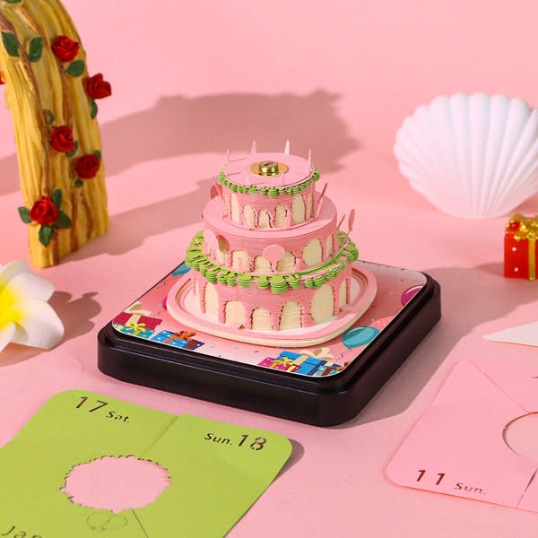 3D Calendar 2026 - Happy Birthday