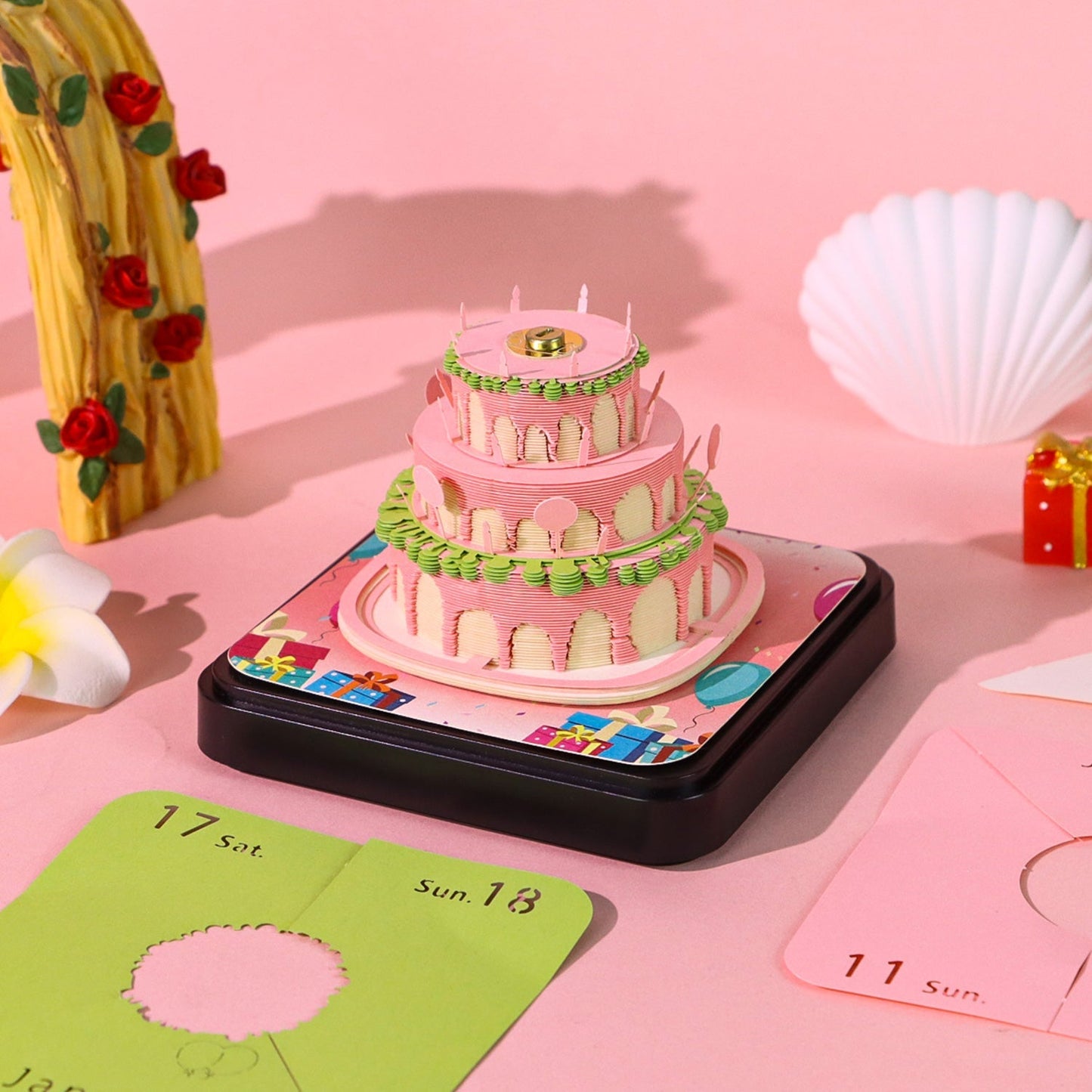 3D Calendar 2026 - Happy Birthday