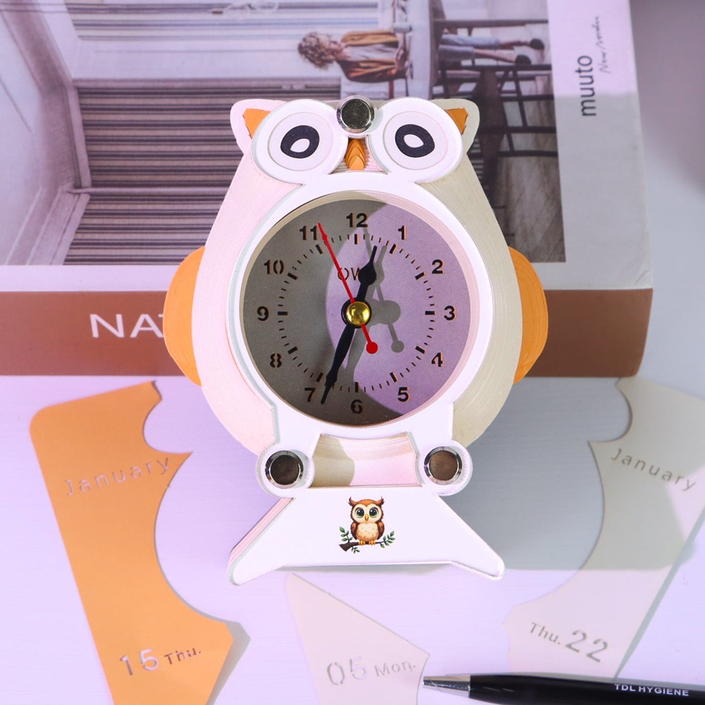 3D Calendar 2026 - Owl Clock