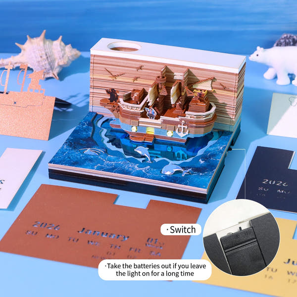 3D-Kalender 2026 - Piratenschiff