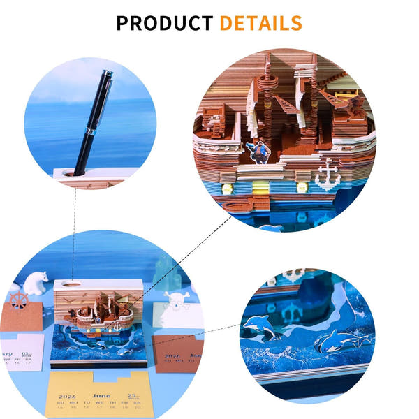 3D-Kalender 2026 - Piratenschiff