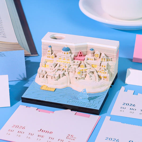 Santorini (With Light & Calendar 2026)